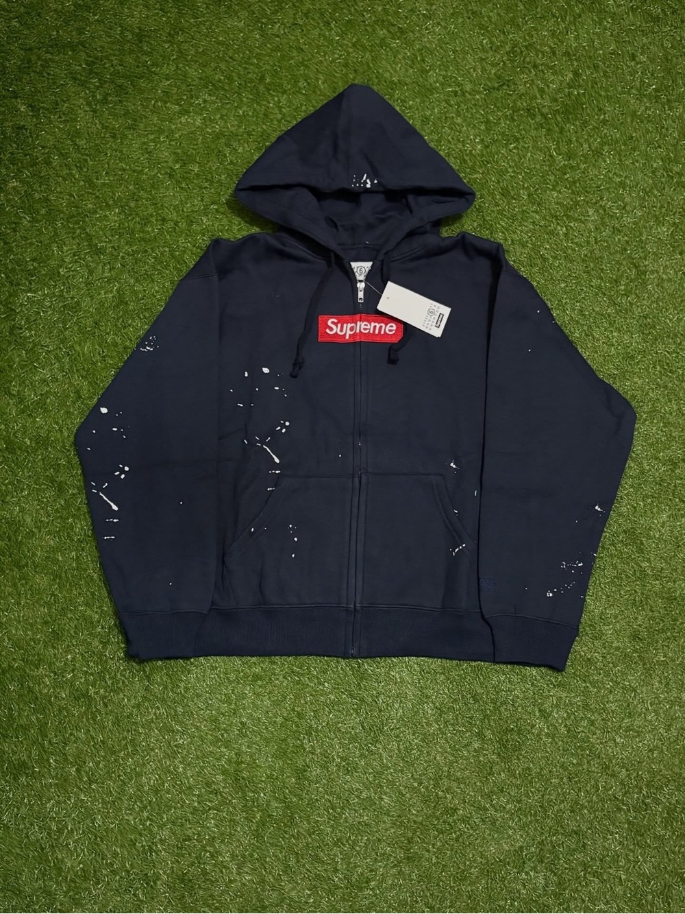 Supreme X Maison Margiela Navy Box Logo Zip up